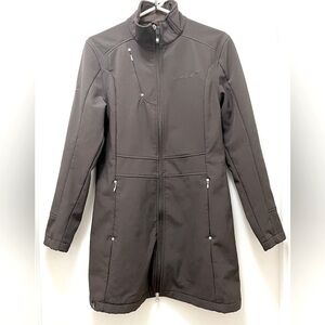 Vuarnet fleece-lined Long Zippered Jacket in Black/Brown